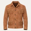Rugged Mens Suede Fringe Leather Jacket
