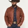 Rusthide Mens Polished Leather Trucker Jacket
