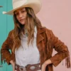 Sierra Sway Womens Suede Fringe Jacket