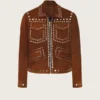 Silver Studded Suede Jacket