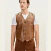 Wanderer Mens Tan Leather Vest