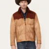 Wildwood Mens Burnished Suede Color Block Jacket