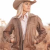 Womens Rifleman Chestnut Leather Jacket
