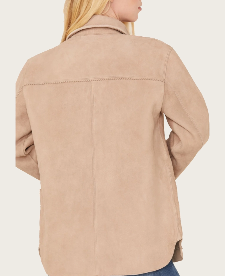 Daiseta Sandstone Women’s Suede Western Shacket - Image 2