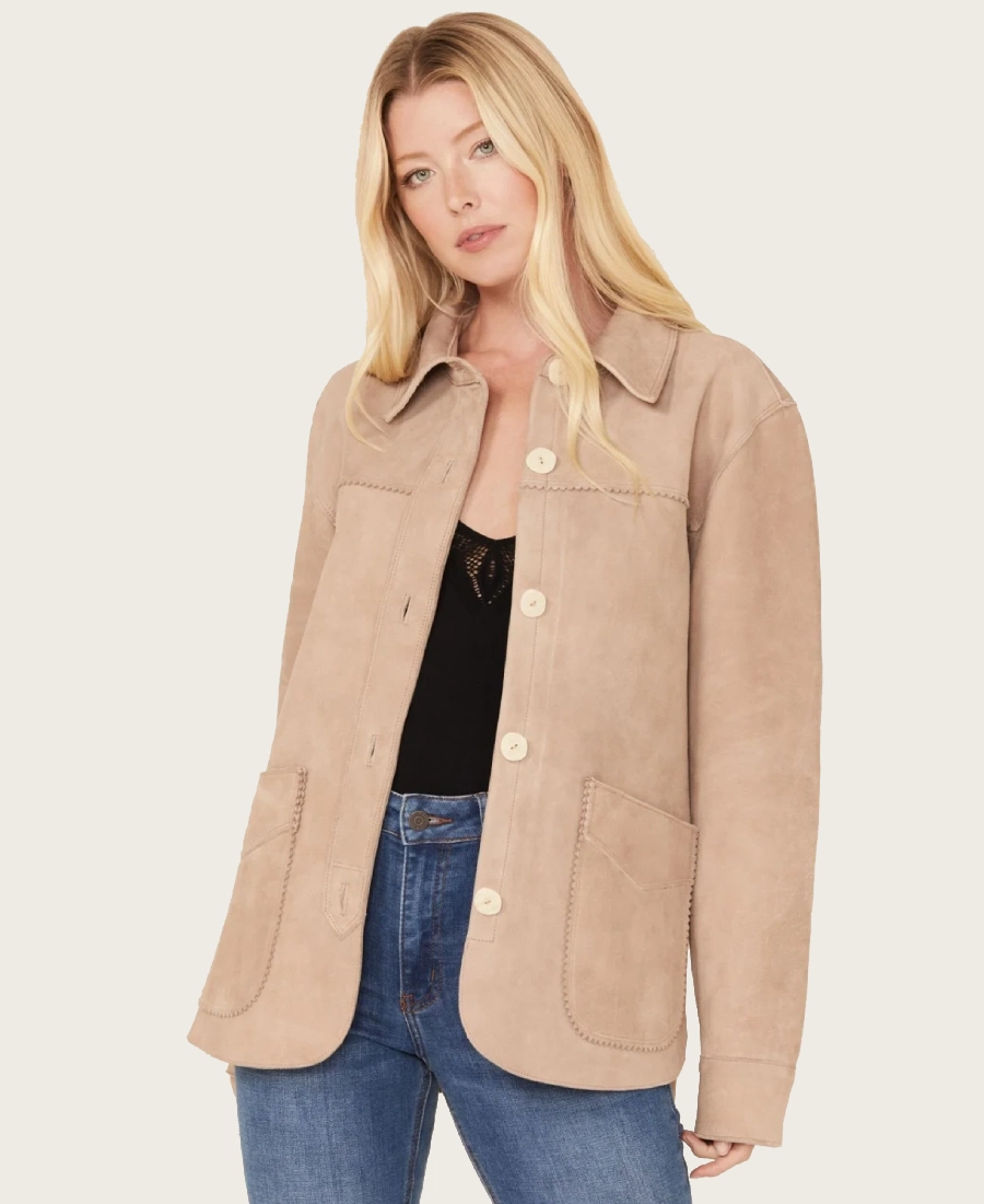 Daiseta Sandstone Women’s Suede Western Shacket