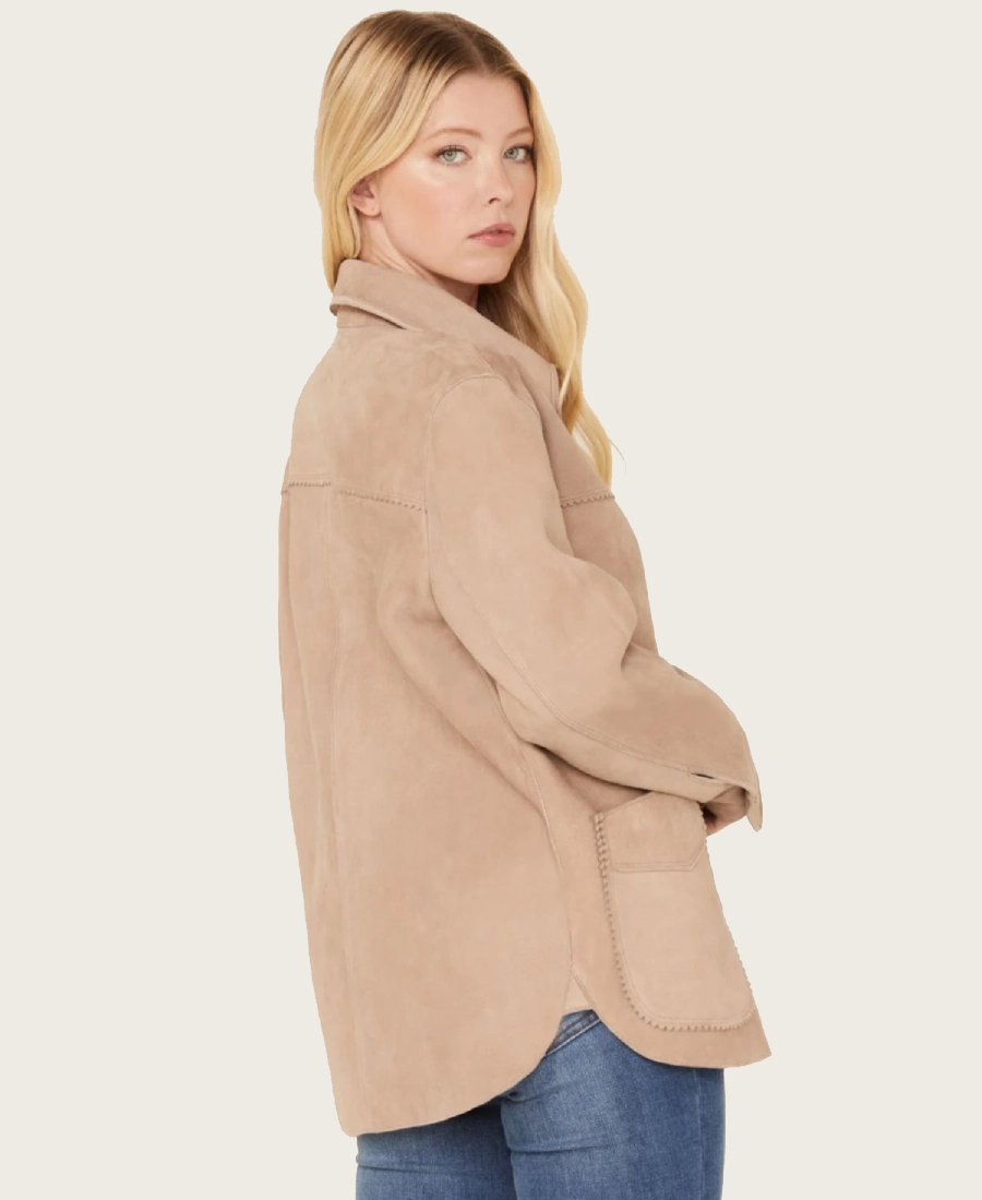 Daiseta Sandstone Women’s Suede Western Shacket - Image 4