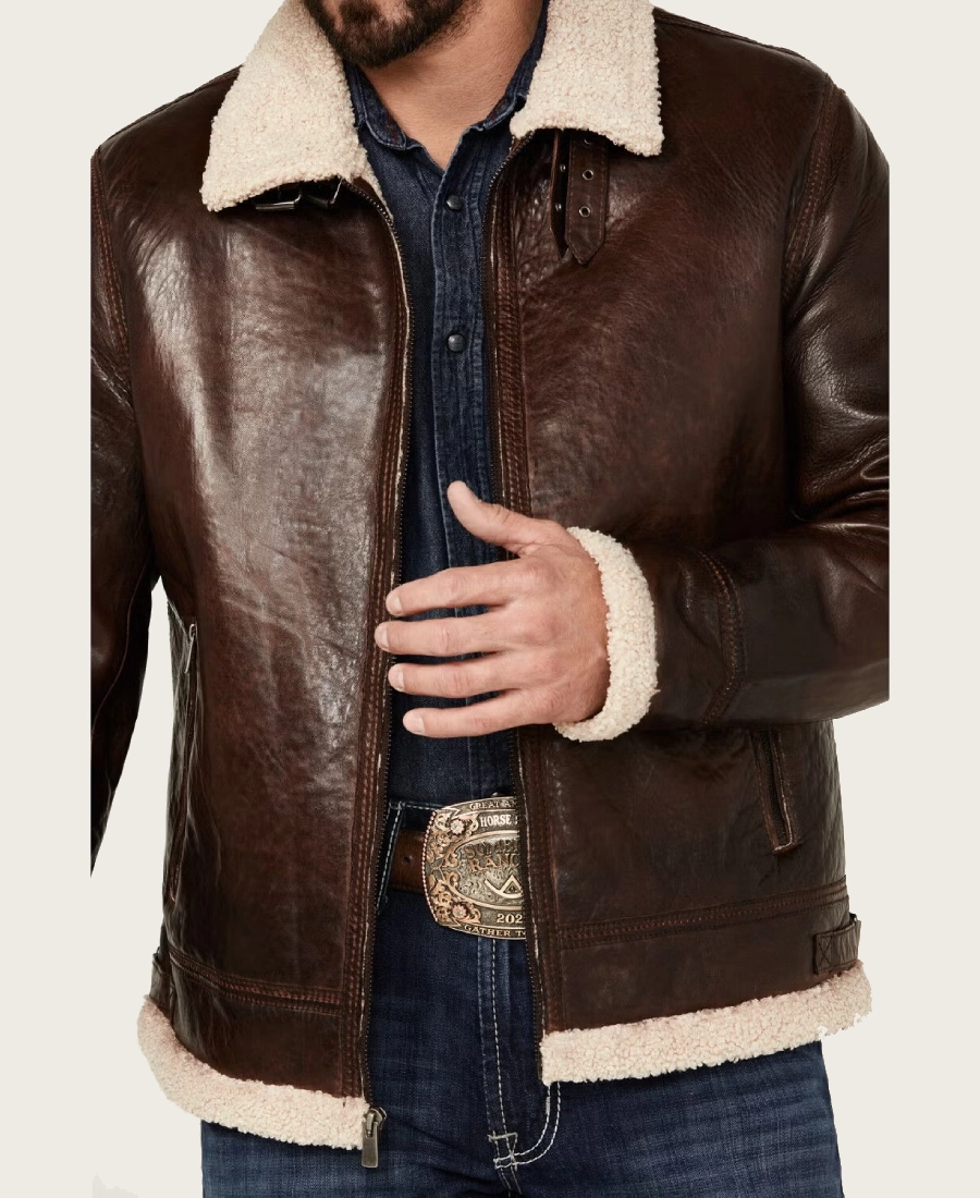 Outlaw Mens Dark Brown Leather Jacket