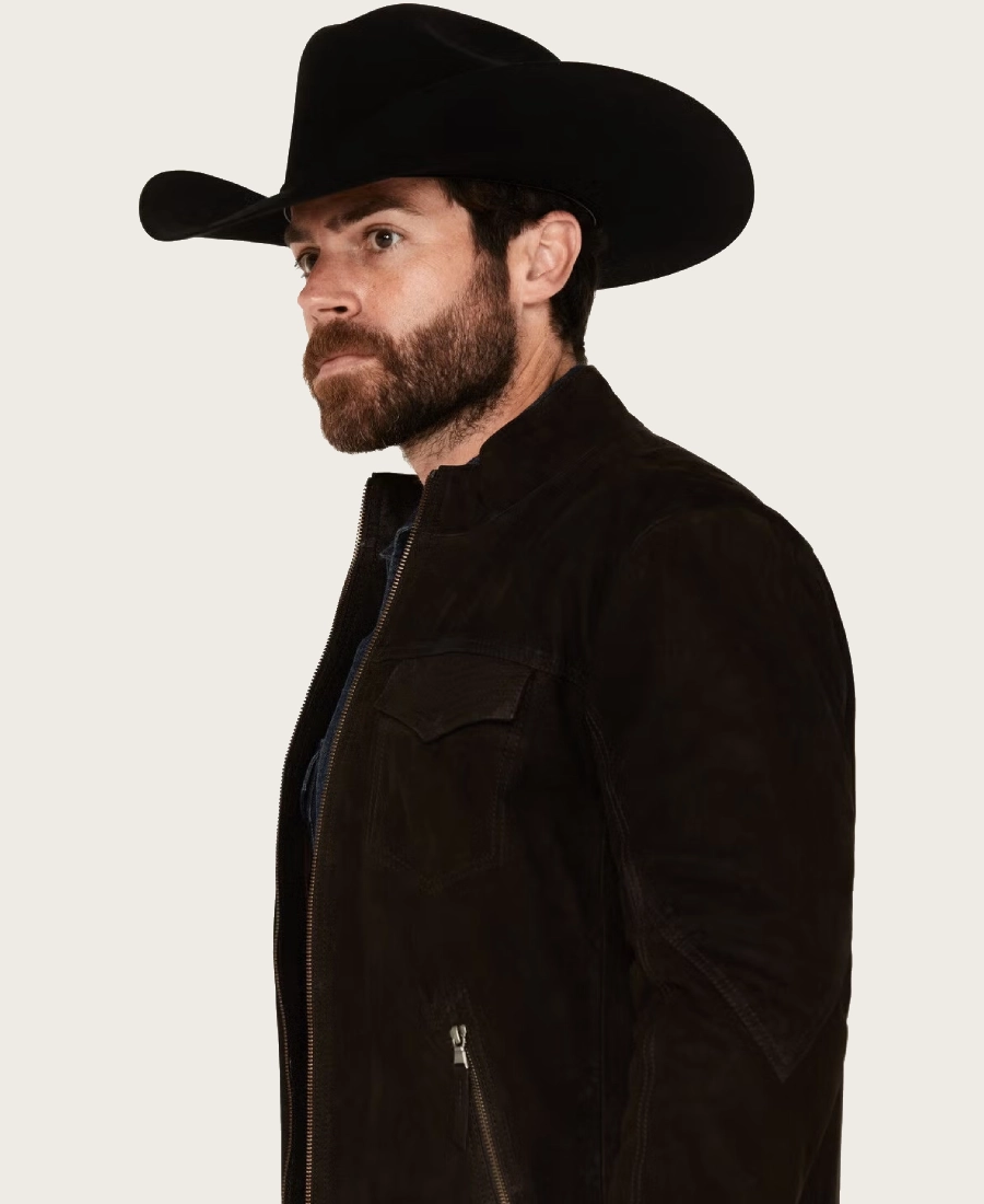 Outrider Mens Espresso Suede Trucker Jacket