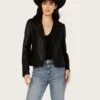 Raven Rider Womens Leather Black Moto Zipper Jacket