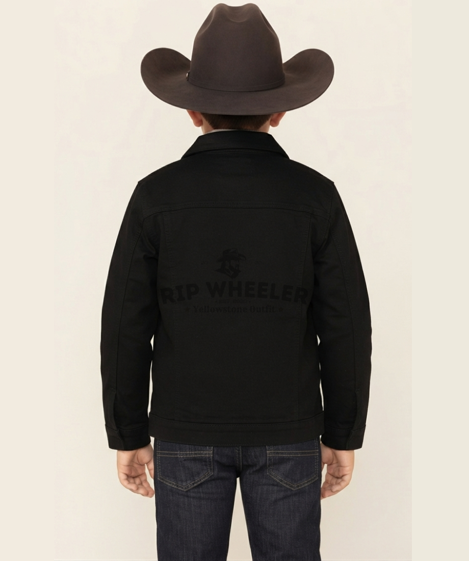 cowboy black cotton jacket for child